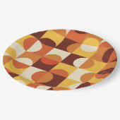 Midden-eeuwse moderne halve cirkels geel en oranje papieren bordje (Gekanteld)