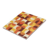 Midden-eeuwse moderne halve cirkels geel en oranje tegeltje (Zijkant)