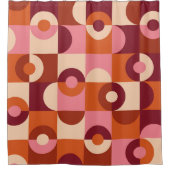 Midden-eeuwse moderne halve cirkels roze sinaasapp douchegordijn (Voorkant)