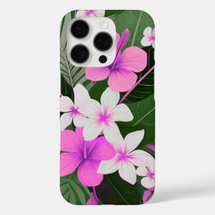Midden-eeuwse moderne Hawaïaanse hibiscus en plume iPhone 16 Pro Hoesje
