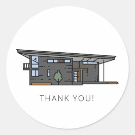 Midden-eeuwse Moderne Huis Ronde Sticker