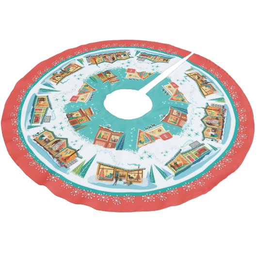 Midden-eeuwse moderne huizen kerstboom rok (Gekanteld)