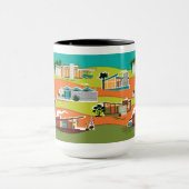 Midden-eeuwse moderne huizen mok (Midden)