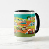 Midden-eeuwse moderne huizen mok (Voorkant rechts)