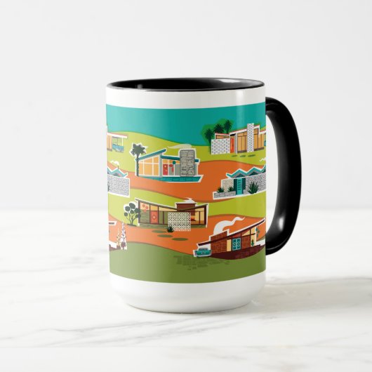 Midden-eeuwse moderne huizen mok (Voorkant rechts)