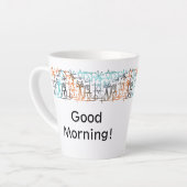 Midden-eeuwse moderne katten gepersonaliseerde lat latte mok (Linkerhoek)