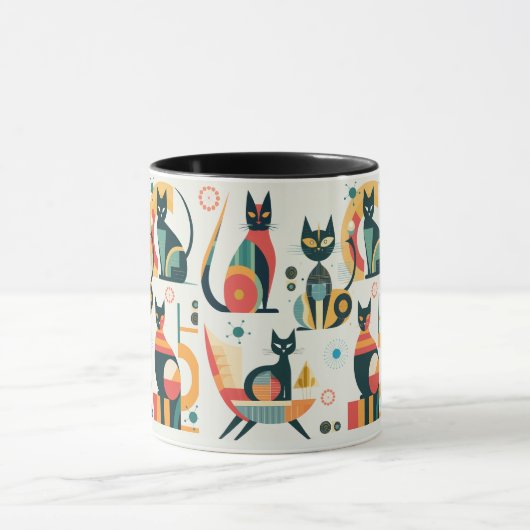 Midden-eeuwse moderne katten mok (Midden)