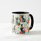 Midden-eeuwse moderne katten mok (Voorkant rechts)