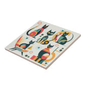 Midden-eeuwse moderne katten tegeltje (Zijkant)