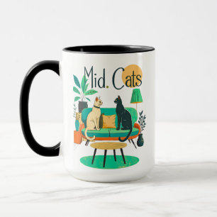 Midden-eeuwse moderne katten thuis mok