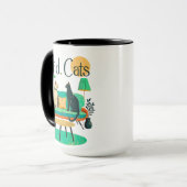 Midden-eeuwse moderne katten thuis mok (Voorkant links)