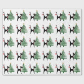 Midden-eeuwse moderne kerst 1950's atomaire kat cadeaupapier (Vlak)