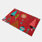 Midden-eeuwse moderne kerstdeurmat rood deurmat (Schuin)