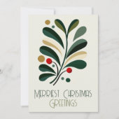 Midden-eeuwse moderne kerstfeest feestdagenkaart (Voorkant)