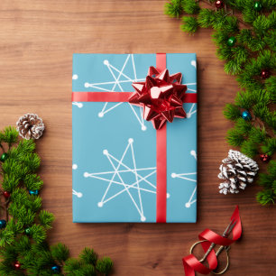 Midden-eeuwse moderne Kerstmis Atoom Sterrenexplos Cadeaupapier