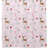 Midden-eeuwse moderne kerstrendiersnoeren douchegordijn (Voorkant)