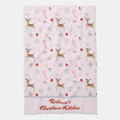 Midden-eeuwse moderne kerstrendiersnoeren theedoek (Verticaal)