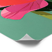 Midden-eeuwse moderne klaproos bloemige wandkunst poster (Hoek)