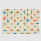 Midden-eeuwse moderne kleurrijke atoomuitbarsting golfhanddoek (Horizontaal)