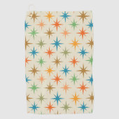 Midden-eeuwse moderne kleurrijke atoomuitbarsting golfhanddoek (Voorkant)