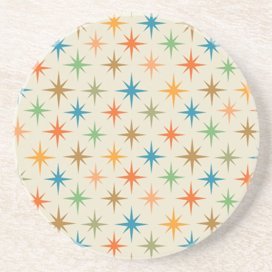 Midden-eeuwse moderne kleurrijke atoomuitbarsting zandsteen onderzetter (Voorkant)