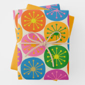 Midden-eeuwse moderne kleurrijke Bright Fun Atomic Inpakpapier Vel (In situ)