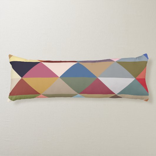 Midden-eeuwse moderne kleurrijke driehoeken lichaamskussen (Voorkant)