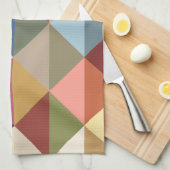 Midden-eeuwse moderne kleurrijke driehoeken theedoek (Quarter Fold)