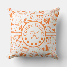 Midden-eeuwse moderne koffieliefhebber boekenworm  kussen