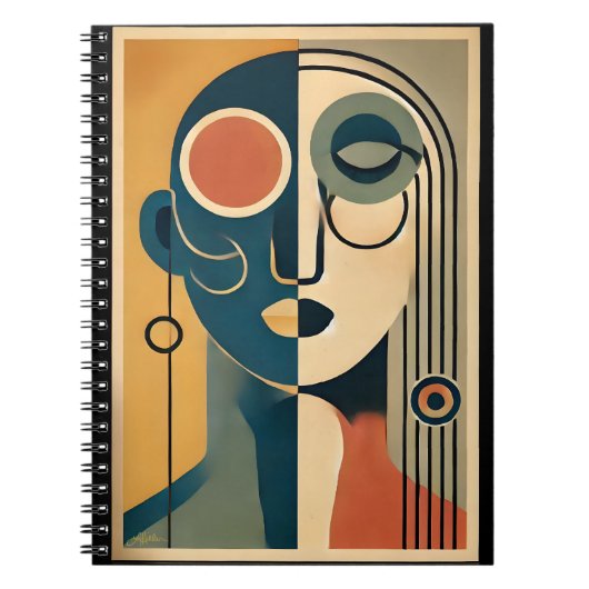 Midden eeuwse moderne kunst abstract niet-conformi notitieboek (Voorkant)