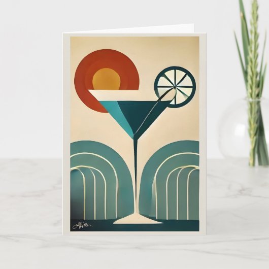Midden Eeuwse Moderne Kunst Berg Zonsondergang Mar Kaart (Voorkant)