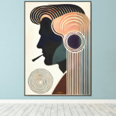 Midden Eeuwse Moderne Kunst Contemplatie Canvas Afdruk (Insitu (Houten vloer))