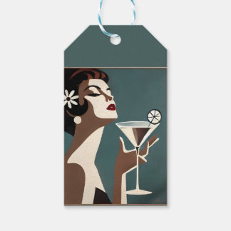Midden eeuwse moderne kunst de Martini DIva Cadeaulabel