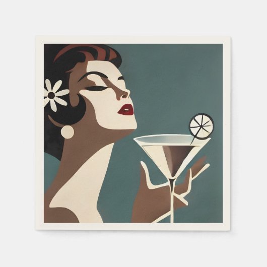 Midden eeuwse moderne kunst de Martini DIva Servet (Voorkant)