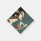 Midden eeuwse moderne kunst de Martini DIva Servet (Hoek)