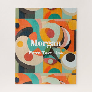 Midden eeuwse moderne kunst, naam & tekstregel legpuzzel