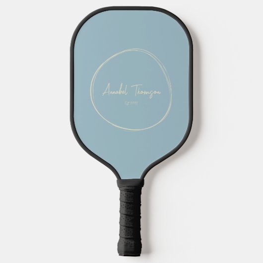 Midden-eeuwse moderne lichte lucht | Scriptnaam Pickleball Paddle (Achterkant)