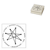 Midden-eeuwse Moderne Minimalistische Atoomster St Rubberstempel (Gestempeld)
