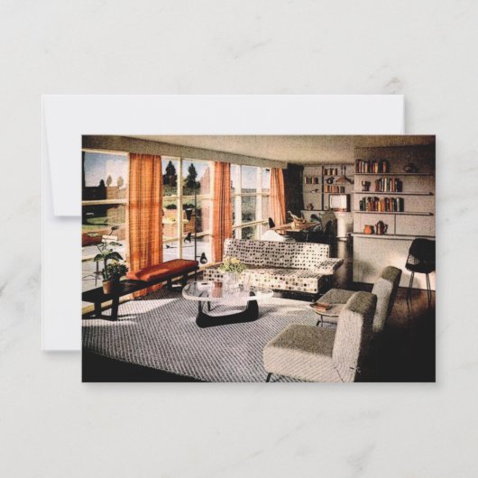 Midden-eeuwse Moderne Nieuwe Huis en Verandering v Aankondiging (Voorkant)