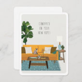 Midden-eeuwse moderne nieuwe huis Kaart (Voorkant / Achterkant)