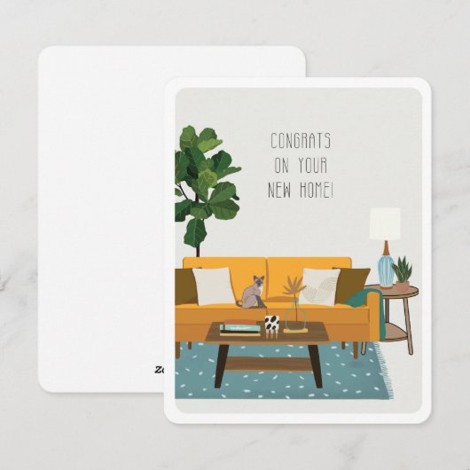 Midden-eeuwse moderne nieuwe huis Kaart (Voorkant / Achterkant)