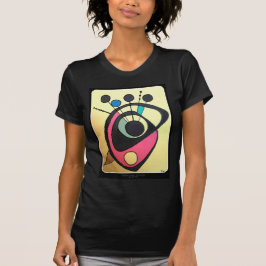 'Midden-eeuwse moderne, nog steeds gele' op een T-shirt