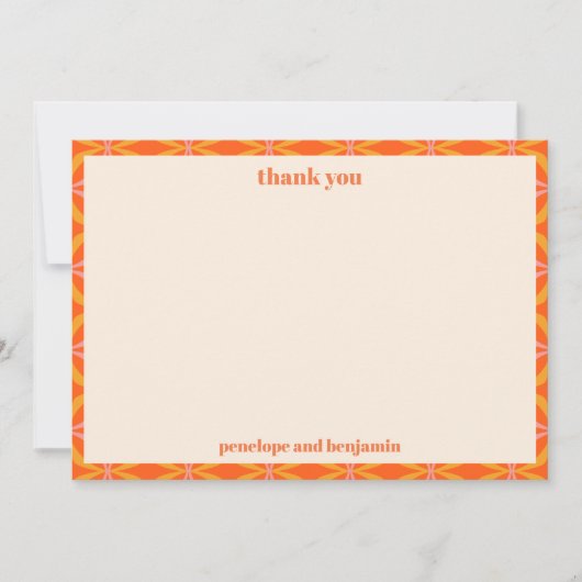 Midden-eeuwse moderne Oranje grens aangepaste brui Bedankkaart (Voorkant)