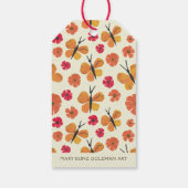 Midden-Eeuwse Moderne Oranje Vlinderrode Poppy Cadeaulabel (Achterkant)