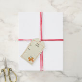 Midden-Eeuwse Moderne Oranje Vlinderrode Poppy Cadeaulabel (Met Touw)