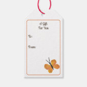 Midden-Eeuwse Moderne Oranje Vlinderrode Poppy Cadeaulabel (Voorkant)