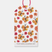 Midden-Eeuwse Moderne Oranje Vlinderrode Poppy Cadeaulabel (Achterkant)