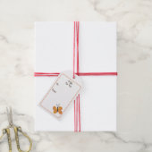 Midden-Eeuwse Moderne Oranje Vlinderrode Poppy Cadeaulabel (Met Touw)