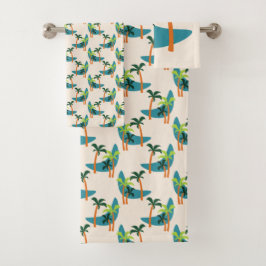 Midden-eeuwse moderne palm-oasis bad handdoek