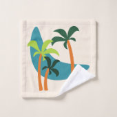 Midden-eeuwse moderne palm-oasis bad handdoek (Wasdoekje)